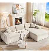 CAMMOO 108” Cloud Sectional Couch, Modern Modular Sectional Sofa with Deep Seat, Corduroy Boneles...