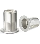 VGBUY 80Pcs 1/4-20UNC Rivet Nut 304 Stainless Steel Rivnut Threaded Insert Nut, Knurled Body (VG3...