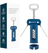 KITCHENDAO 3 in 1 Wing Corkscrew Wine Bottle Opener with Foil Cutter, Built-in Beer Bottle Opener...