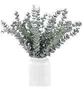 Tiyard 24pcs Eucalyptus Stems 18" Tall Artificial Eucalyptus Leaves Greenery Decor Faux Eucalyptu...