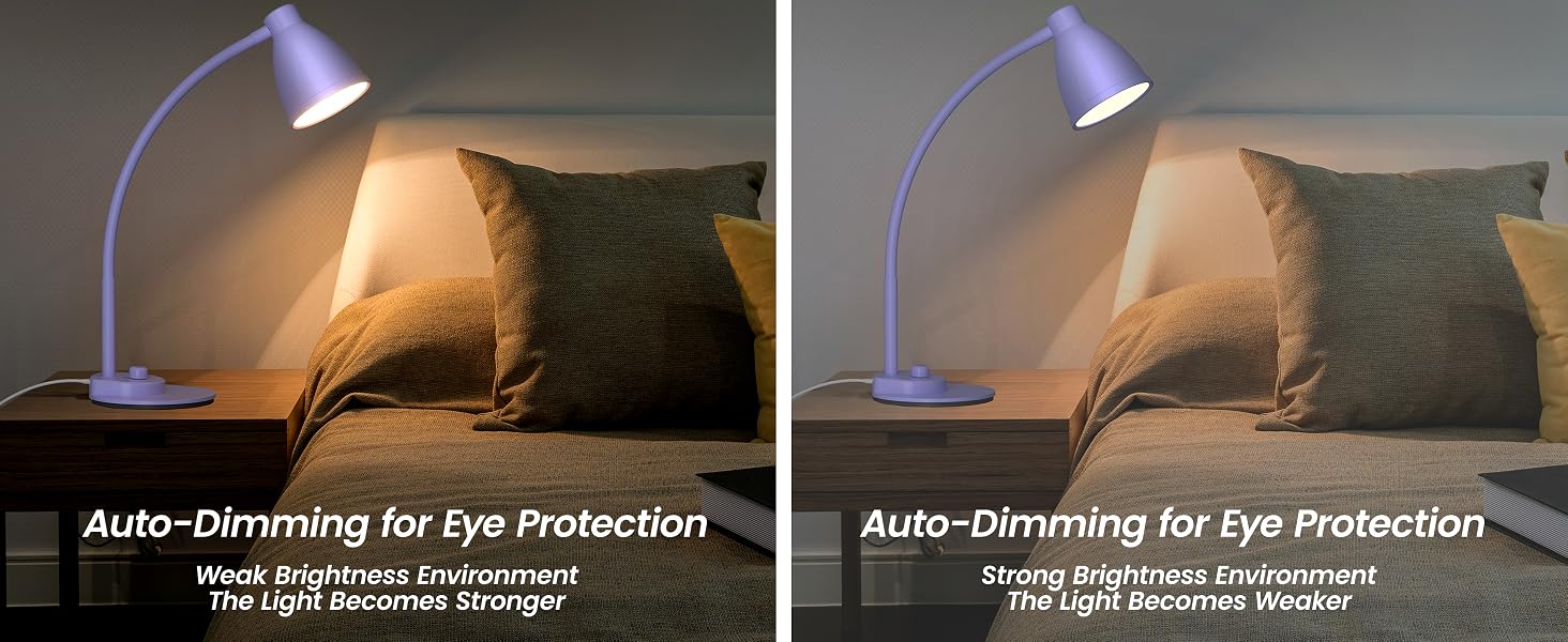 LED Desk Lamp with USB Charging Port Dimmable Reading Lamp Task Table Light Office Dorm Bedside