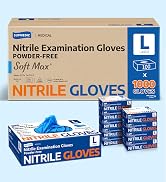 Supmedic Medical Soft Max Nitrile Exam Gloves, 1000 Pcs Latex-Free Powder-Free Food Safe Clean C...