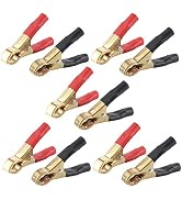 5Pair Alligator Clips Electrical, 50A 3.1inch Heavy Duty Insulated Pure Copper Charging Battery C...