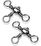 AMYSPORTS Stainless 3way Swivel Fishing crossline swivels 3 Way rigs Saltwater Freshwater Driftin...