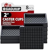 Non Slip Furniture Pads - 2x2 Anti Skid Caster Cups, 8PCS Square Furniture Coasters for Hardwood ...