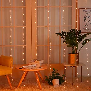 Window Curtain String Lights