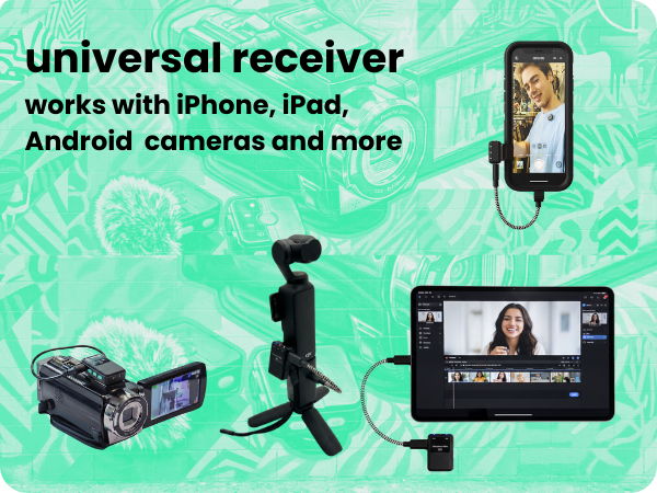 works with iPhone, iPad, Android, cameras and more