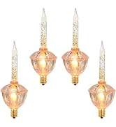 SOTOPOO 4 Pack Clear Christmas Bubble Lights With Golden Glitter, Vintage Tree Replacement Bulbs ...