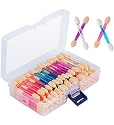 Cuttte 120PCS Disposable Dual Sides Eye Shadow Sponge Applicators with Container, 4 Colors Eyesha...