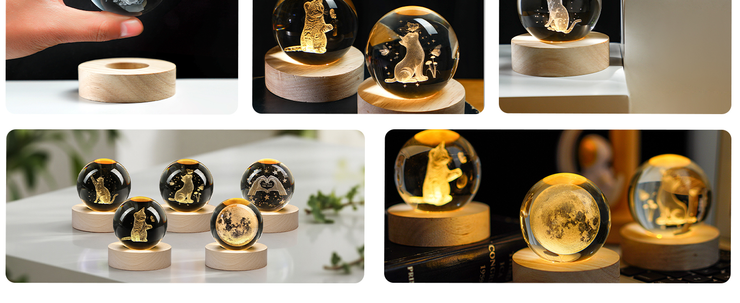 2.3IN CRYSTAL BALL FIGURINES