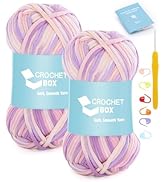 Crochet Yarn for Crocheting and Knitting - 2 PCS Red Yarns, 4 Medium Weight Worsted Cotton Nylon ...
