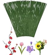 50 PCS FIVEIZERO 16 Gauge Green Floral Wire Stems for Artificial Flower Making,Florist Wire,Flowe...