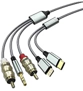 Aux Audio Cable for Phone,USB C& Lightning to 3.5mm AUX Audio Cable,Type C& Lightning to RCA Cabl...
