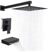 KES Tub and Shower Faucet Set Shower System with 10-Inch Rain Shower Head and Waterfall Tub Fauce...