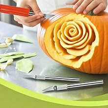 It can carve various patterns on pumpkins.