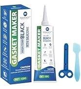 PRAZISCHUTZ High Temperature Black Gasket Maker, Sealed Oil Resistant Waterproof RTV Silicone Sea...
