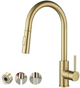 Havin Gold Kitchen Faucet with Pull Down Sprayer, High Arc Stainless Steel Material, with cUPC Ce...