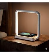 WILIT Bedside Lamp with Qi Wireless Charger, A13 Table lamp 3 Step Dimmable Touch Control Desk La...