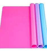 LEOBRO Silicone Mat for Resin Molds, 3 PCS Silicone Mats for Epoxy Resin, UV Resin, Play Dough Ma...