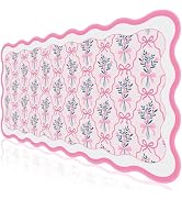 L-SPOUTTO Pink Mouse Pad,Cute Desk Mat XXL Large Scalloped Gaming Mousepad,35.4x15.7in Non-Slip R...