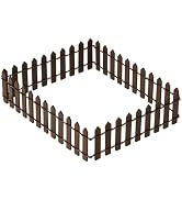 1Pc 35 Inches Brown Mini Fairy Garden Fence, Micro Landscape Miniature Ornaments for Dollhouse, C...