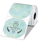 Phomemo Thermal Round Gradient Color Label, Compatible with M110/M110S/M120/M200/M220, Wavy Rainb...