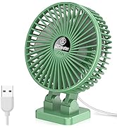JZCreater USB Desk Fan, 3 Speeds Desktop Table Cooling Fan in Single Button , Head Rotation Stron...