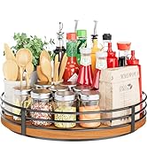 13" Lazy Susan Turntable Organizer - Wood Round Lazy Susan for Cabinet Kitchen Countertop Pantry ...