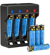 KEKUCULL 8 Pack Rechargeable AAA Lithium Batteries,1.5V 1100mWh Li-ion Rechargeable Batteries wit...