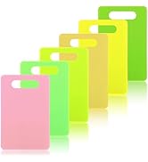 Luckyiren Kitchen Cutting Board Set of 6, Plastic Cutting Boards with Easy Grip Handle for Kitche...
