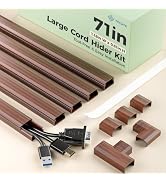 Yecaye TV Cord Hider, 71in Cord Cover for Wires, 1.18nW 0.61inH, Cherrywood | Cord Covers for Wir...