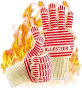 Oven Gloves, Heat Resistant 540 Degrees Grilling Gloves, Hot Surface Handler Non-Slip Silicone Ov...