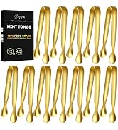 Hotec 12-Pack Mini Stainless Steel Tongs - 4.3" Sugar/Ice Tongs for Coffee Bar, Tea Party, Desser...