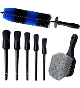 LUCKLYJONE 7Pcs Wheel & Tire Brush, Car Detailing Kit, 17inch Long Soft Wheel Brush, 5 Detail Car...
