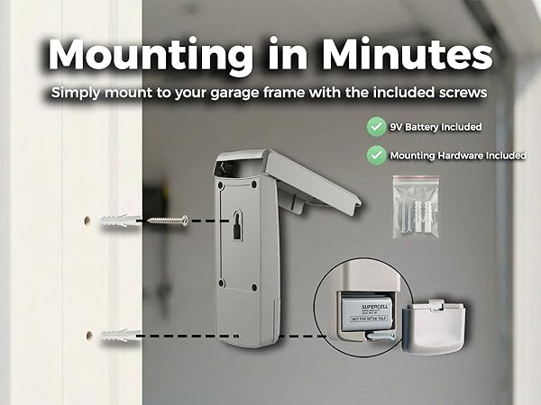 Mounting wireless garage door keypad to door frame with included screws Easy DIY installation