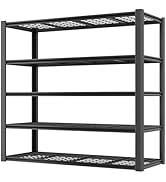 Homdox 3000LBS Heavy Duty Garage Shelving, 5 Tier Adjustable Storage Shelves, 60" W x 24" D x 72"...