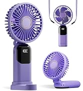 GOCKERA Portable Fan, 4200mAh Battery Operated Fan, 5 Speeds&Digital Display, Makeup Fans for Wom...