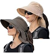ZEXIAN Womens Sun Hat UPF 50+ Wide Brim and Ponytail Hole, Hiking Safari Hat with Neck Flap…