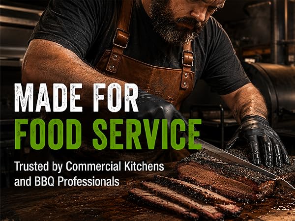 Made for food service black 6mil nitrile gloves