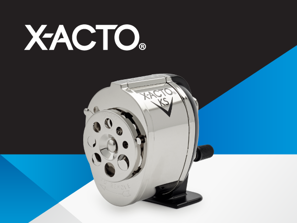 pencil sharpener KS exact classic old school manual classroom silver metal black blue brand lead