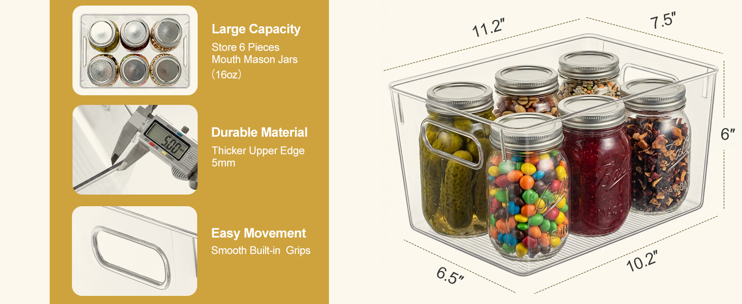 large clear storage bins for pantry