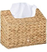 BIBELUN Woven Tissue Box Cover, Water Hyacinth Hand Towel Holder Compatible with Kleenex Disposab...