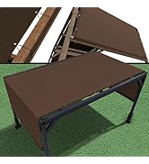 Amgo 8' W x 12' L Brown Pergola Sun Shade Canopy Replacement Cover, Commercial Grade 260 GSM Clot...