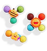 ALASOU 3PCS Pop Suction Cup Spinner Sensory Airplane Travel Toys for 1 Year Old Boy Girl Infant T...
