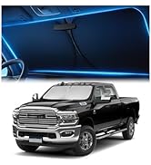 Windshield Sunshade for Dodge RAM 2500 3500 2010-2025 2026 – Upgraded Double-Layer Design, Mirror...