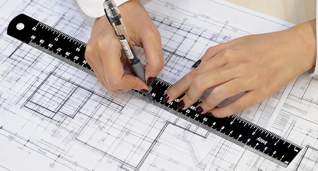 12 inch metal ruler for engineer drafting