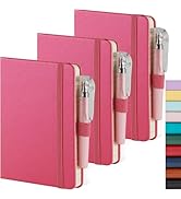 NIRMIRO 3 Pack Small Journal Notebook with Pen, Mini Pocket Leather Notepad Notebook 3.7" x 5.7" ...