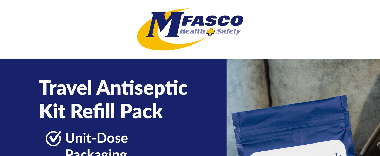travel antiseptic kit refill pack easy unit dose packaging reorder refill system included