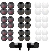 Zhtulck Ear Bud Rubber Tips, 36 Pcs Earbud Replacement Tips, Replacement Earbud Tips with Excelle...