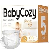 Hypoallergenic Baby Diapers Size 5(27+lb),88 Count Babycozy Dry Disposable Diapers Bouncy Soft,0....